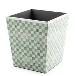 MacKenzie-Childs Sterling Check Lacquer Waste Bin< Bath & Bath Accessories