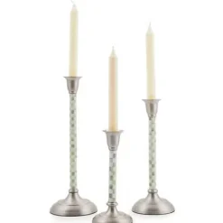 MacKenzie-Childs Sterling Check Large Candlestick< Candles & Fragrances|Table Accessories