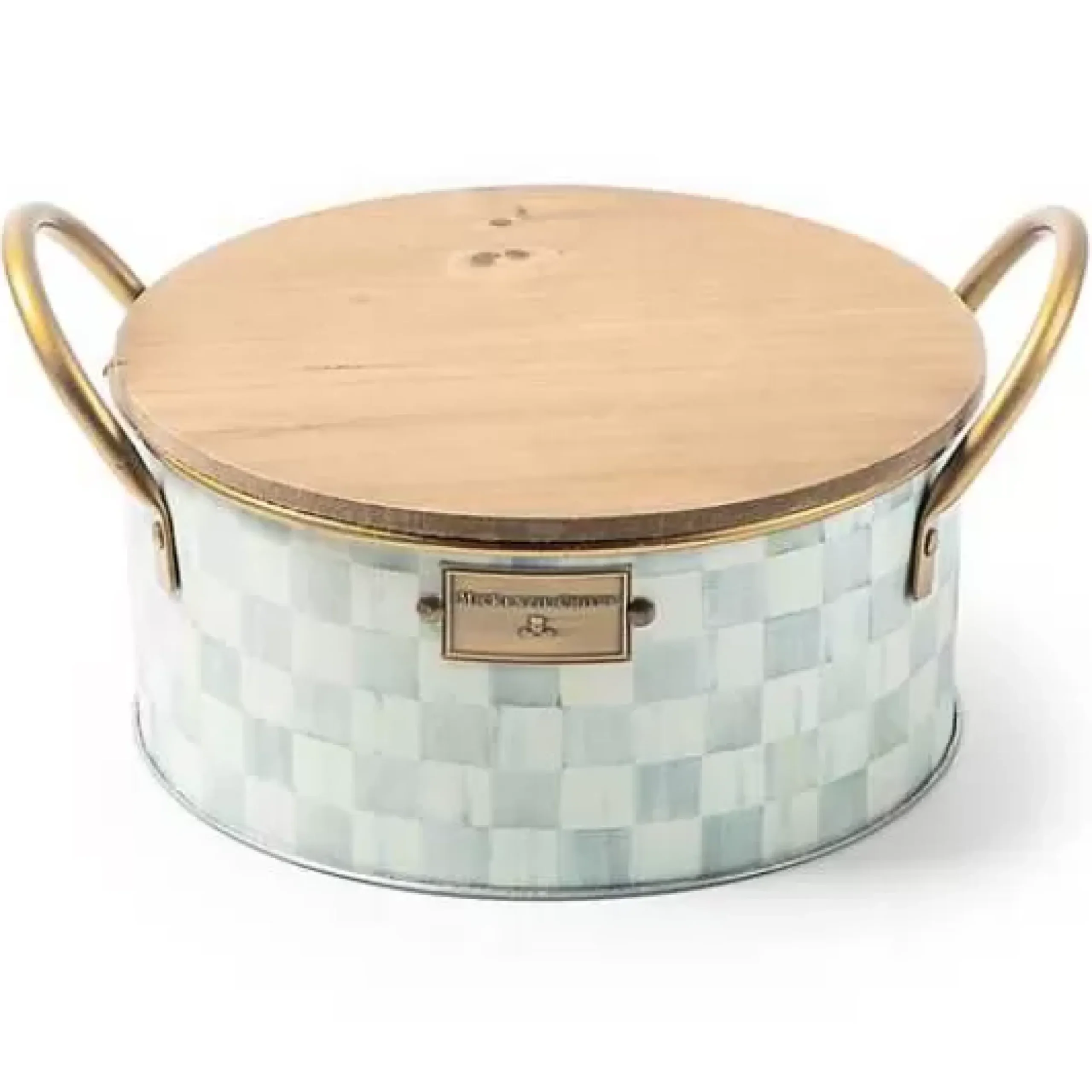 MacKenzie-Childs Sterling Check Large Citronella Candle< Spring|Candles & Fragrances