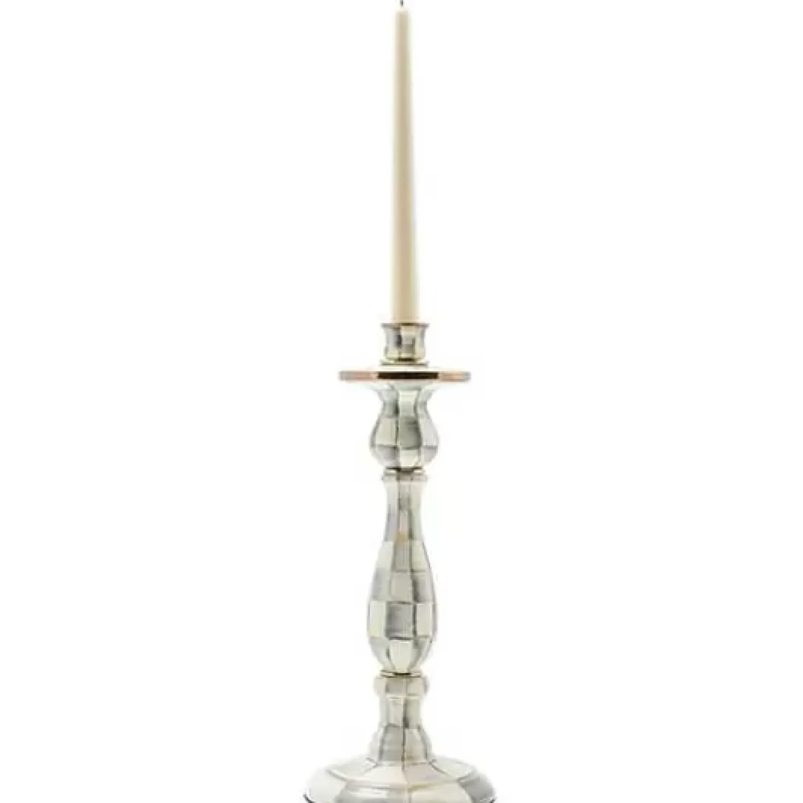 MacKenzie-Childs Sterling Check Large Enamel Candlestick< Candles & Fragrances