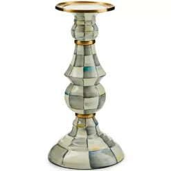 MacKenzie-Childs Sterling Check Large Pillar Candlestick< Candles & Fragrances