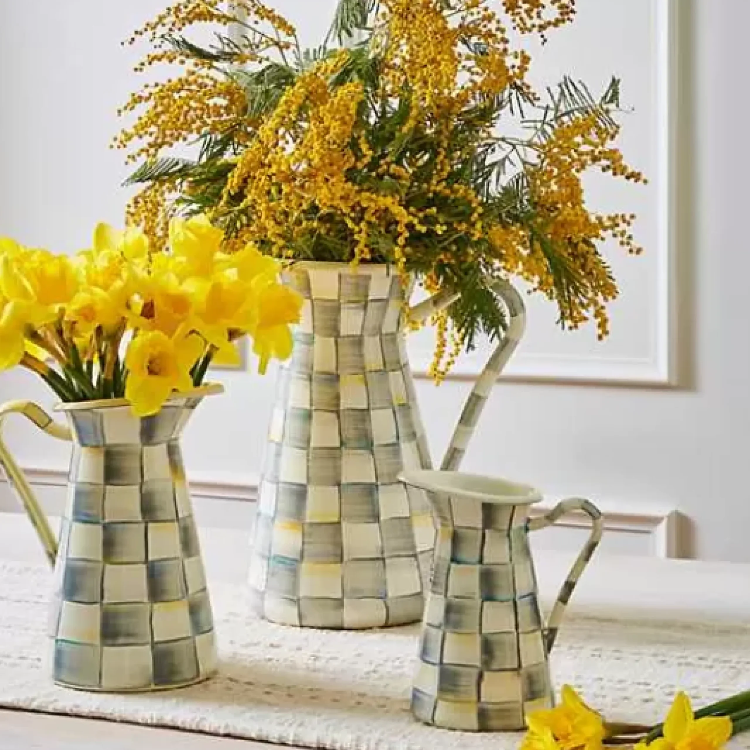 MacKenzie-Childs Sterling Check Large Practical Pitcher< Bar Entertaining|Serveware
