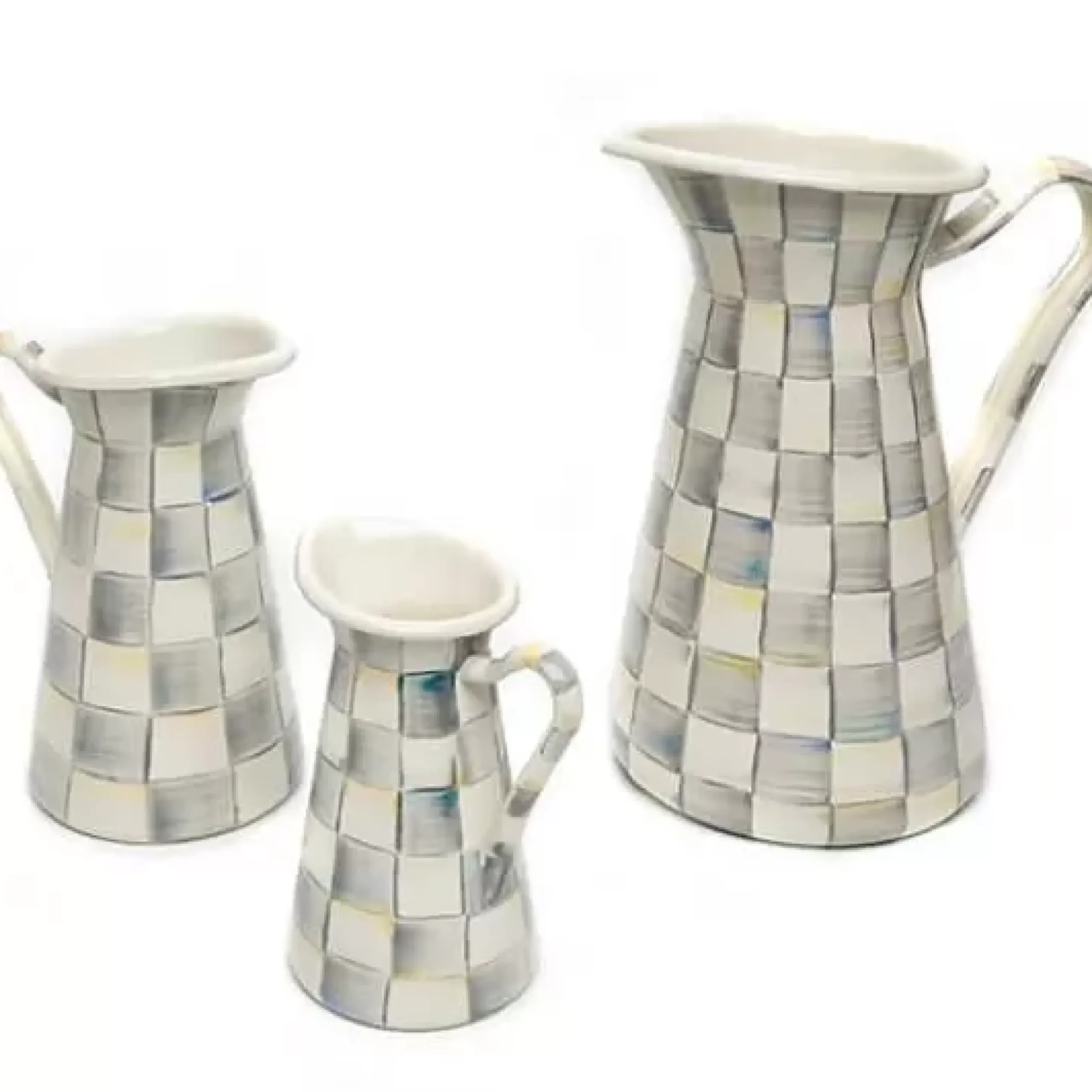 MacKenzie-Childs Sterling Check Large Practical Pitcher< Bar Entertaining|Serveware