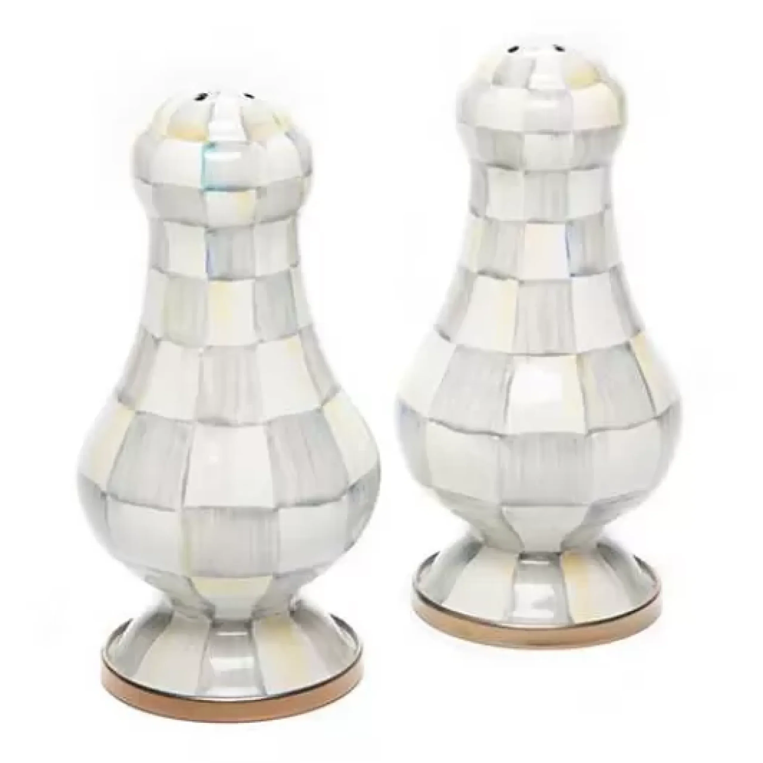 MacKenzie-Childs Sterling Check Large Salt Pepper Shakers< Table Accessories|Serveware
