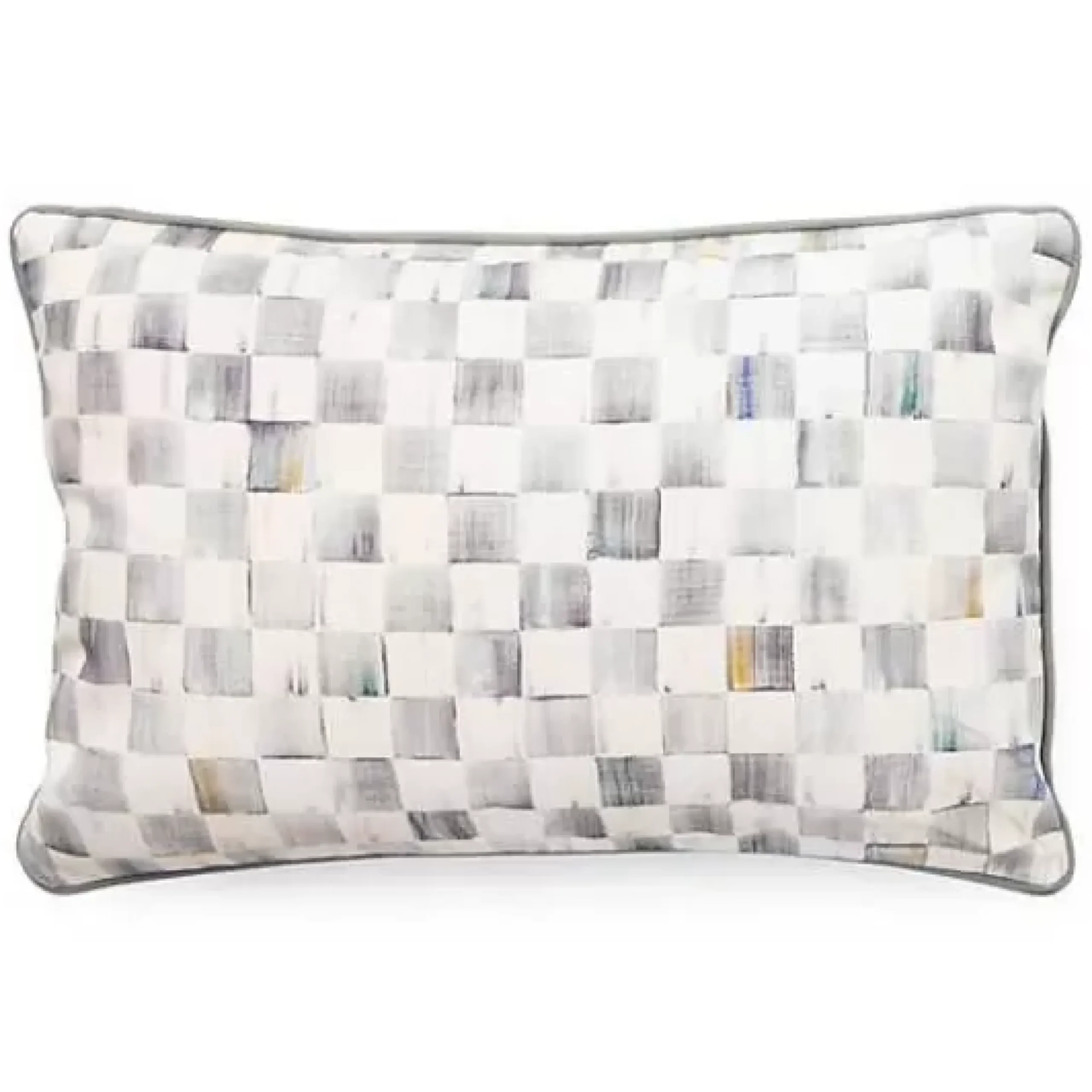 MacKenzie-Childs Sterling Check Lumbar Pillow< Pillows, Throws, & Cushions