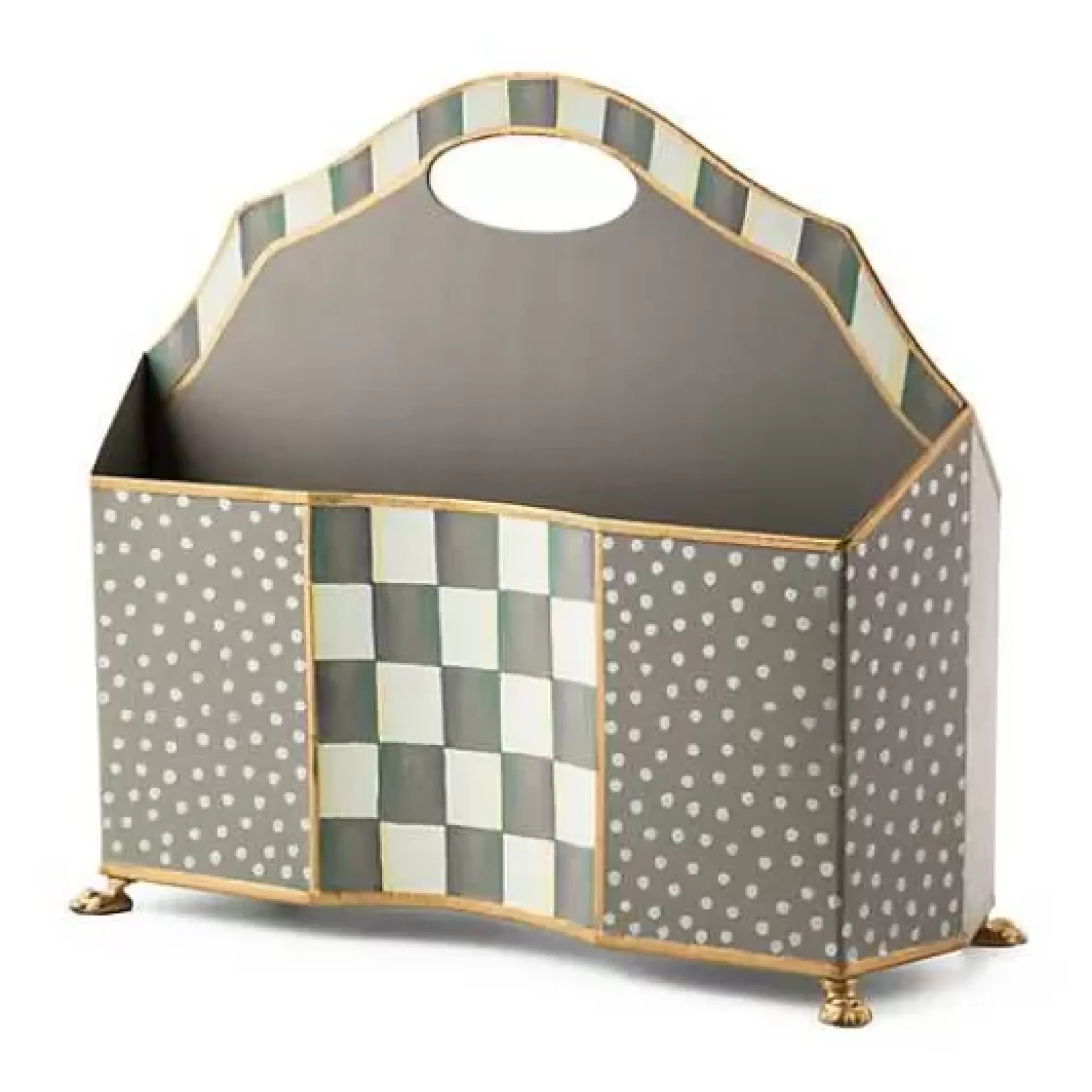 MacKenzie-Childs Sterling Check Magazine Holder< Room Accents