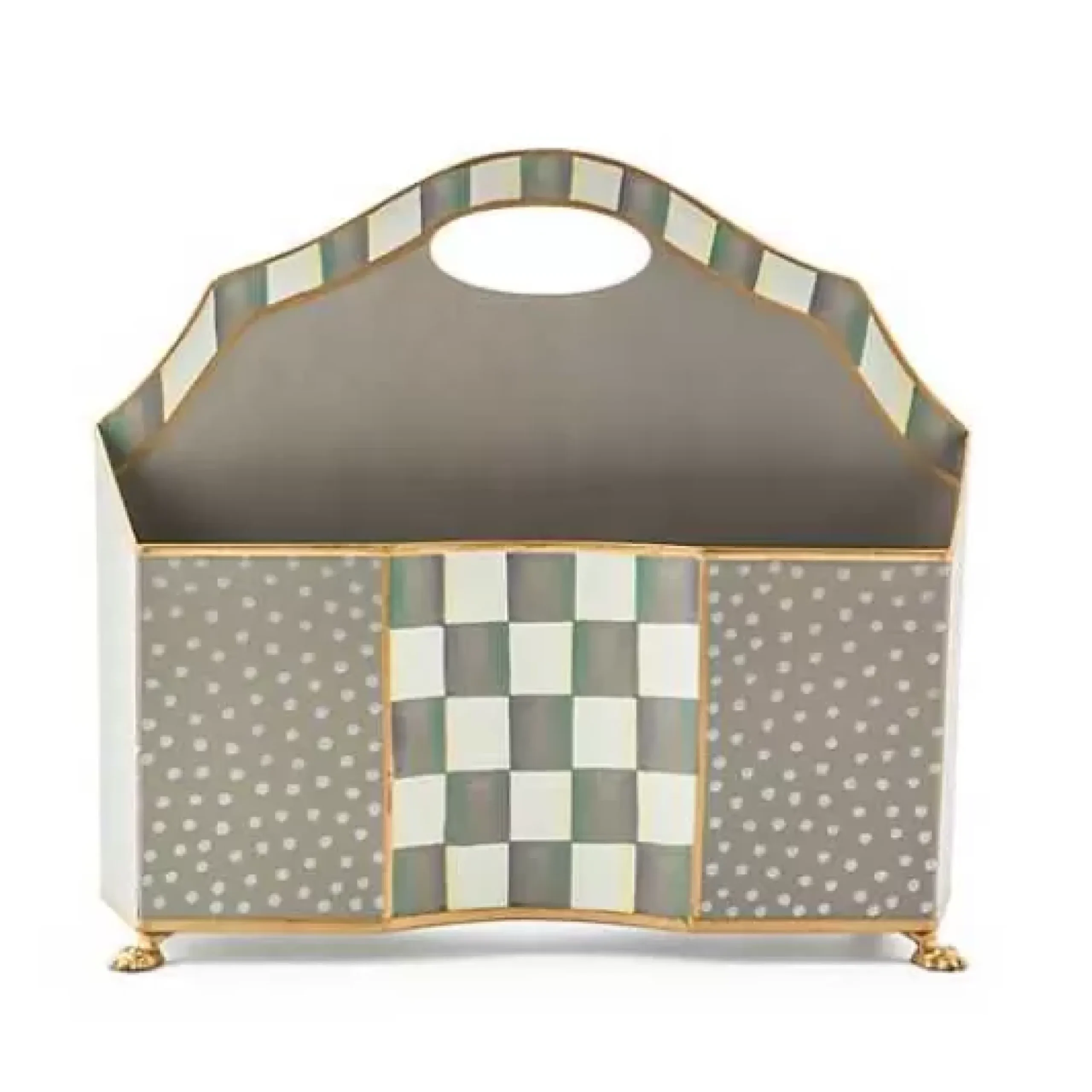 MacKenzie-Childs Sterling Check Magazine Holder< Room Accents