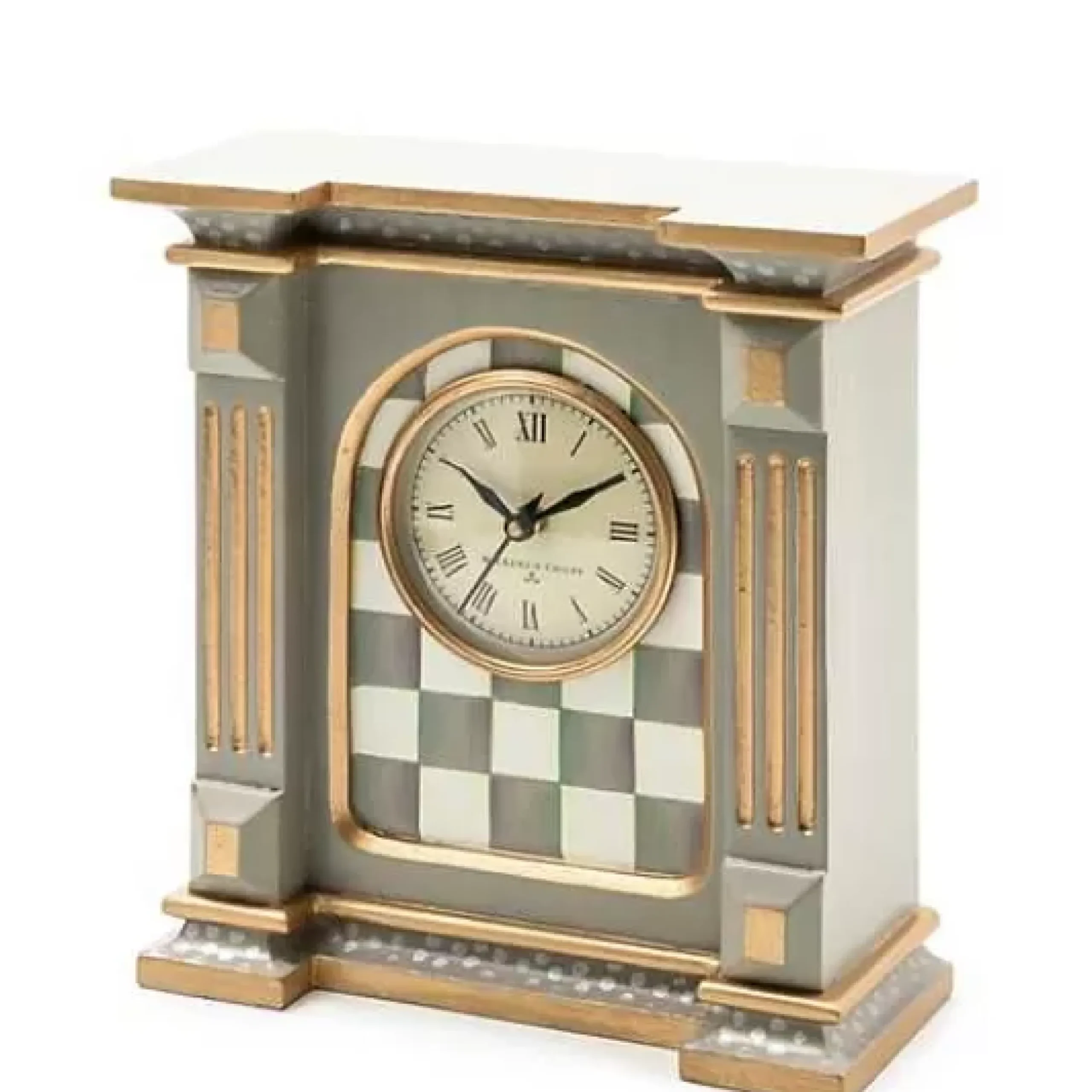 MacKenzie-Childs Sterling Check Mantel Clock< Room Accents