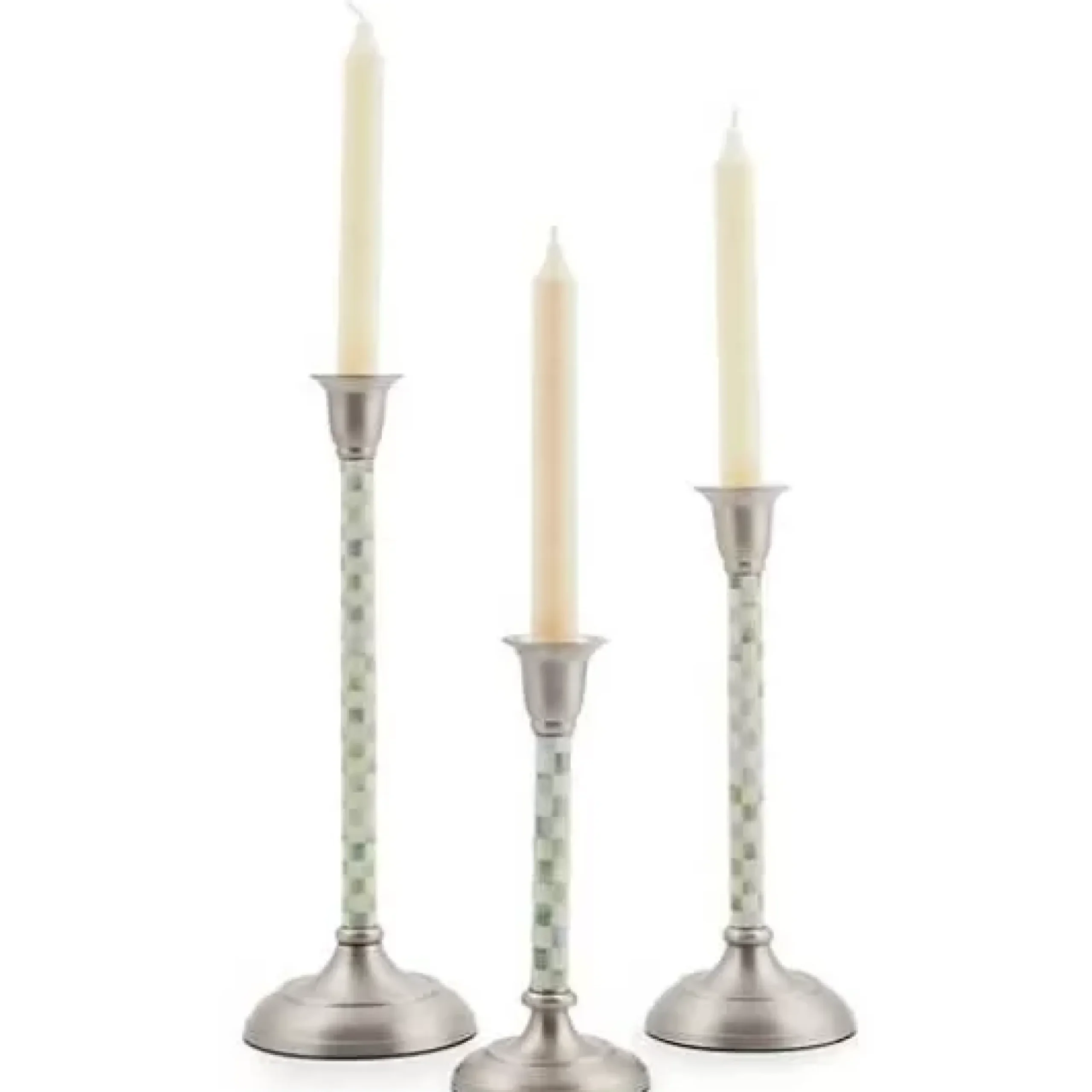 MacKenzie-Childs Sterling Check Medium Candlestick< Candles & Fragrances|Table Accessories