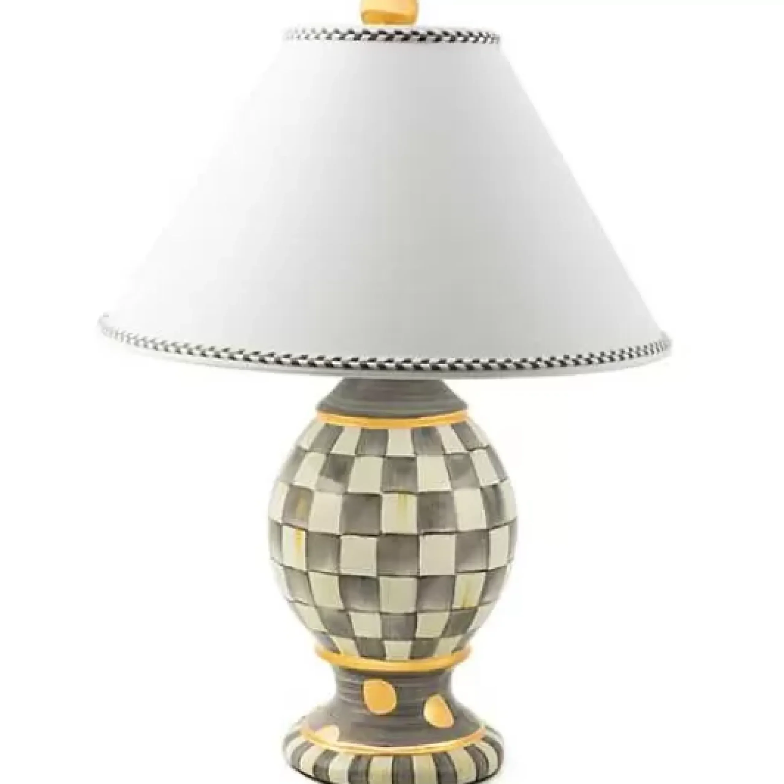 MacKenzie-Childs Sterling Check Medium Ceramic Globe Lamp< Lighting