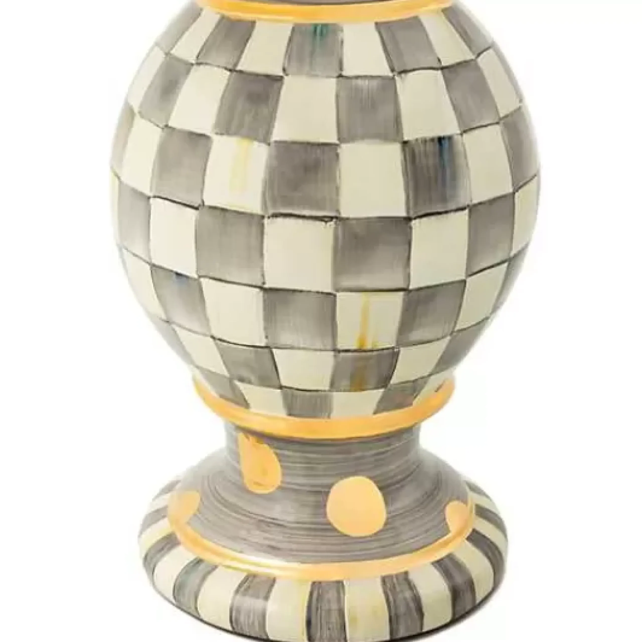 MacKenzie-Childs Sterling Check Medium Ceramic Globe Lamp< Lighting