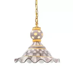 MacKenzie-Childs Sterling Check Medium Ceramic Pendant Lamp< Lighting