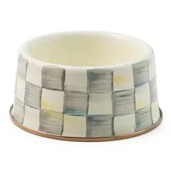 MacKenzie-Childs Sterling Check Medium Pet Dish< Accessories