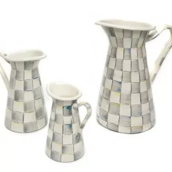 MacKenzie-Childs Sterling Check Medium Practical Pitcher< Serveware