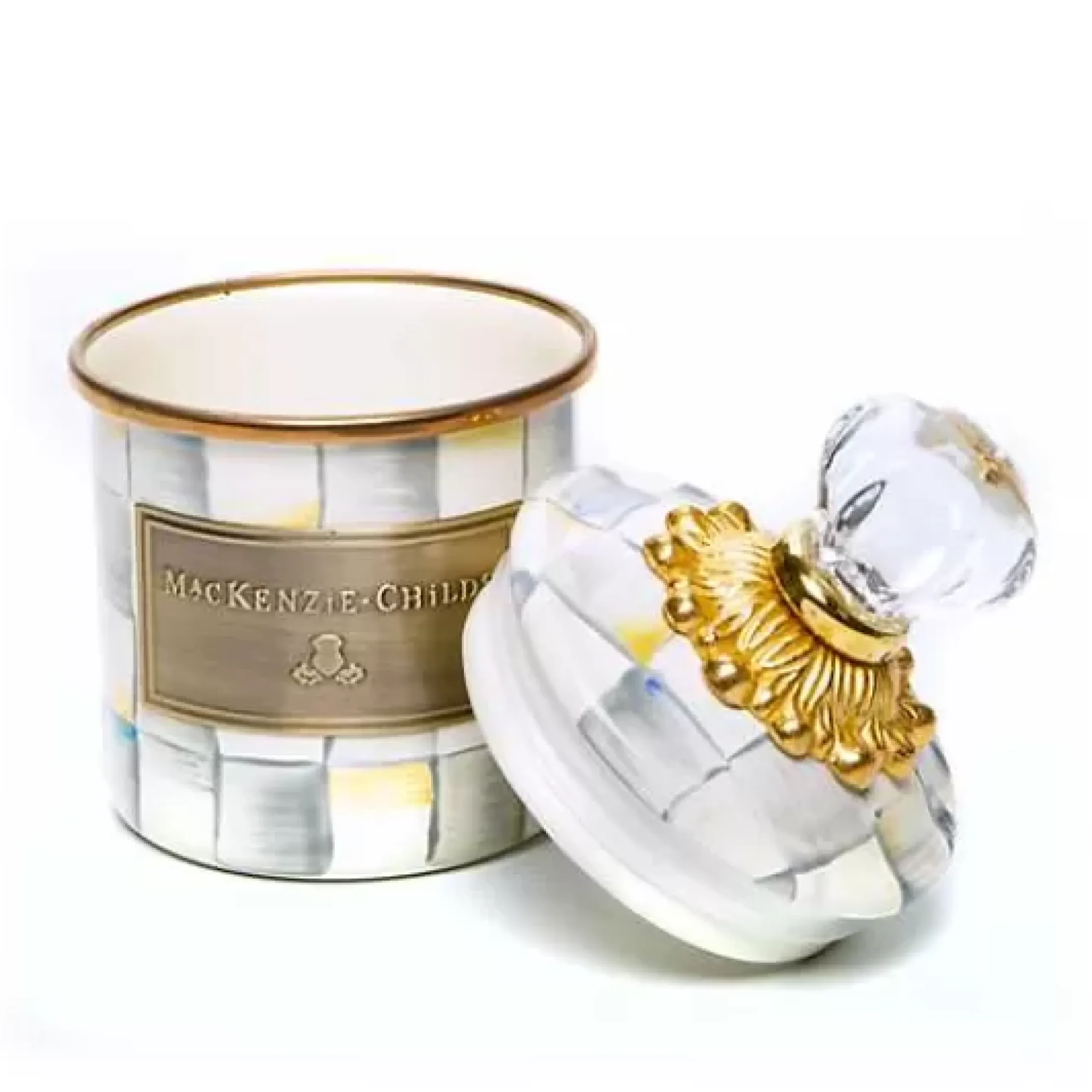 MacKenzie-Childs Sterling Check Mini Canister< Room Accents|Kitchen Storage & Organization