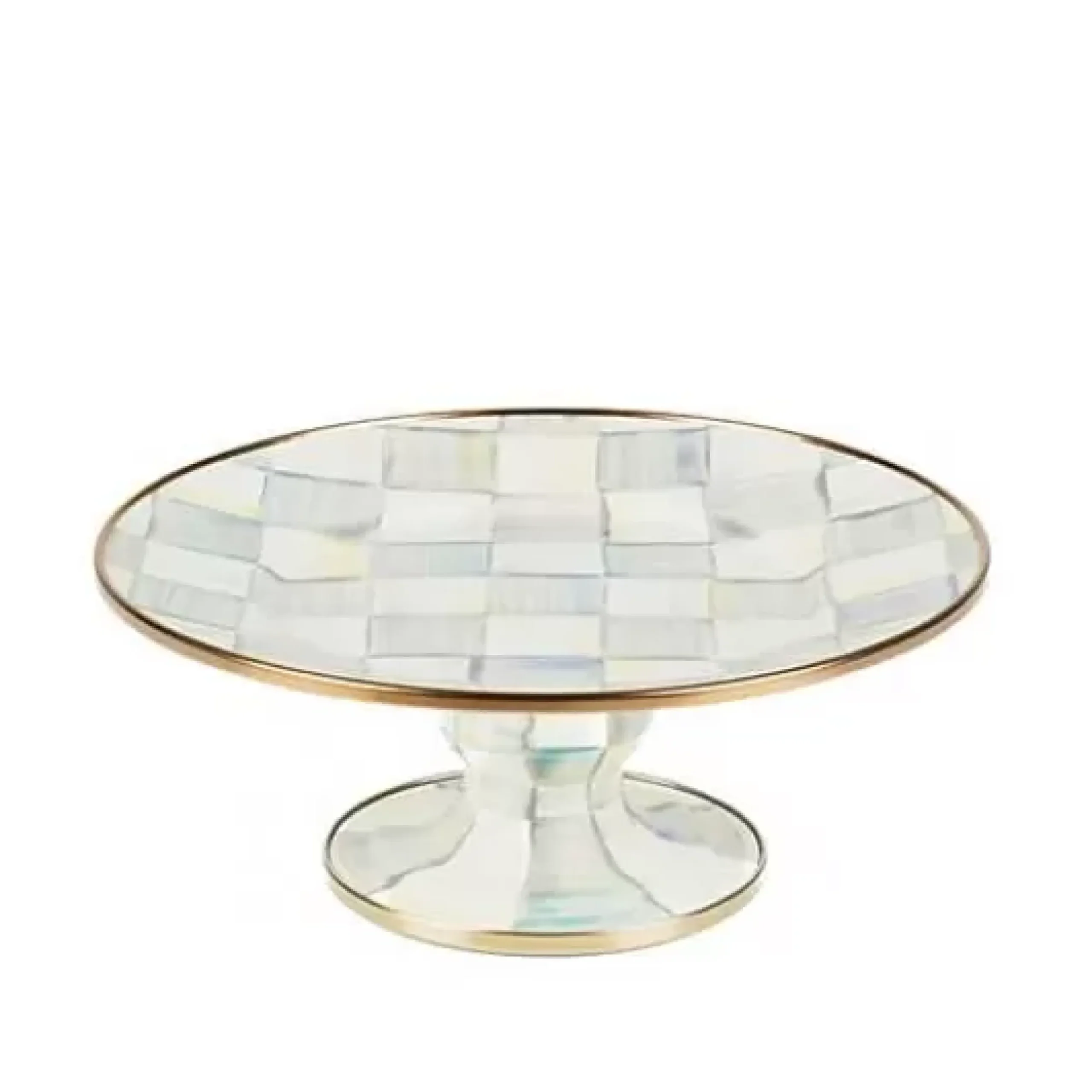 MacKenzie-Childs Sterling Check Mini Pedestal Platter< Serveware