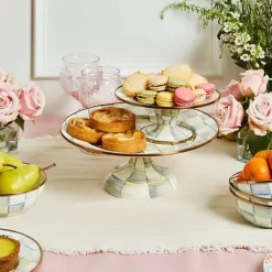 MacKenzie-Childs Sterling Check Mini Pedestal Platter< Serveware