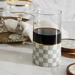 MacKenzie-Childs Sterling Check Mixing Glass< Fall Entertaining|Bar Entertaining