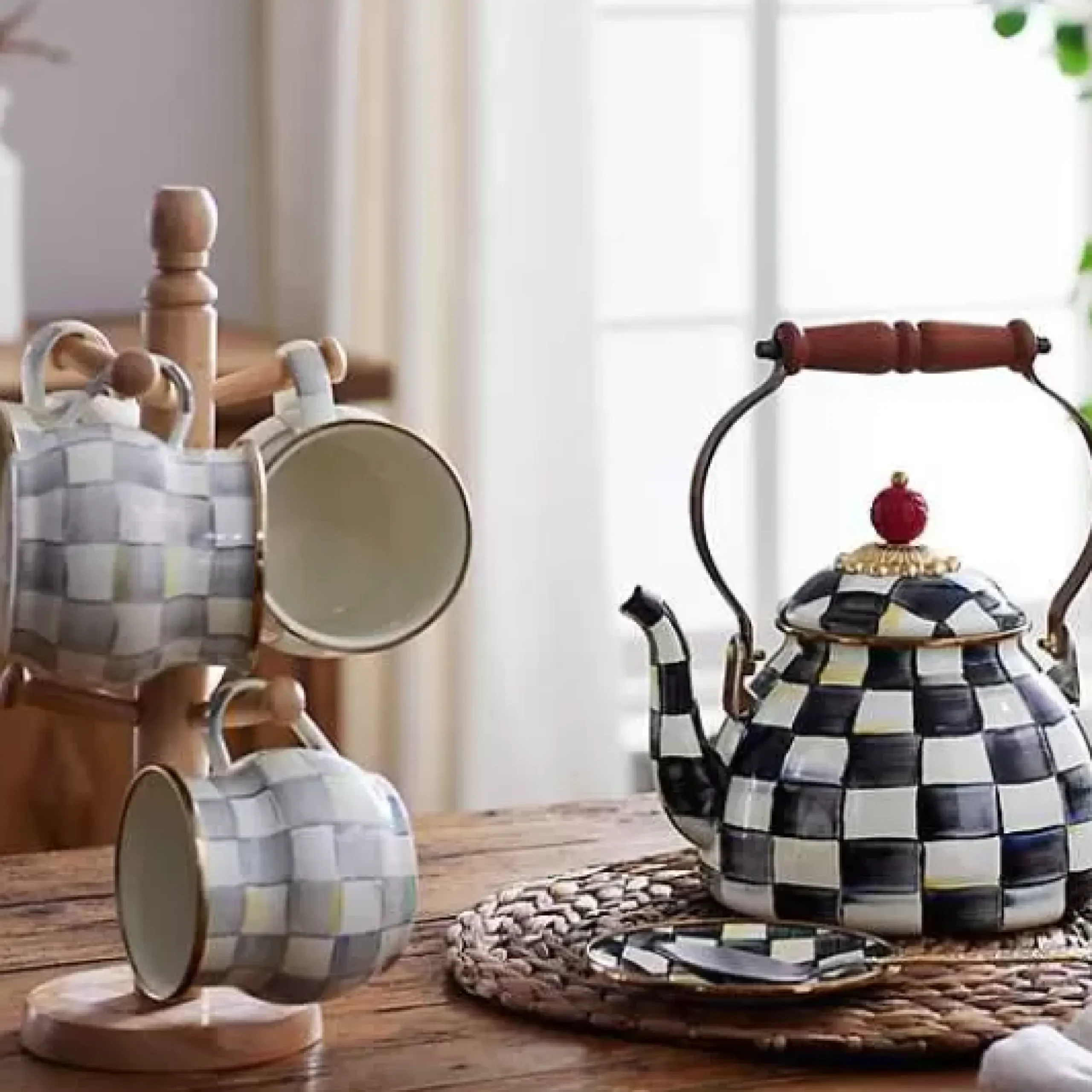 MacKenzie-Childs Sterling Check Mug< The Coffee Shop|Fall Entertaining