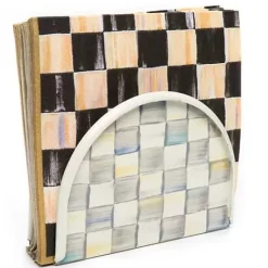 MacKenzie-Childs Sterling Check Napkin Holder< Table Accessories|Kitchen Storage & Organization