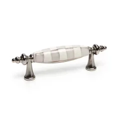 MacKenzie-Childs Sterling Check Nickel Drawer Pull< Finishing Touches|Room Accents