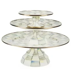 MacKenzie-Childs Sterling Check Pedestal Platters, Set of 3< Kitchen & Dining Sets|Serveware