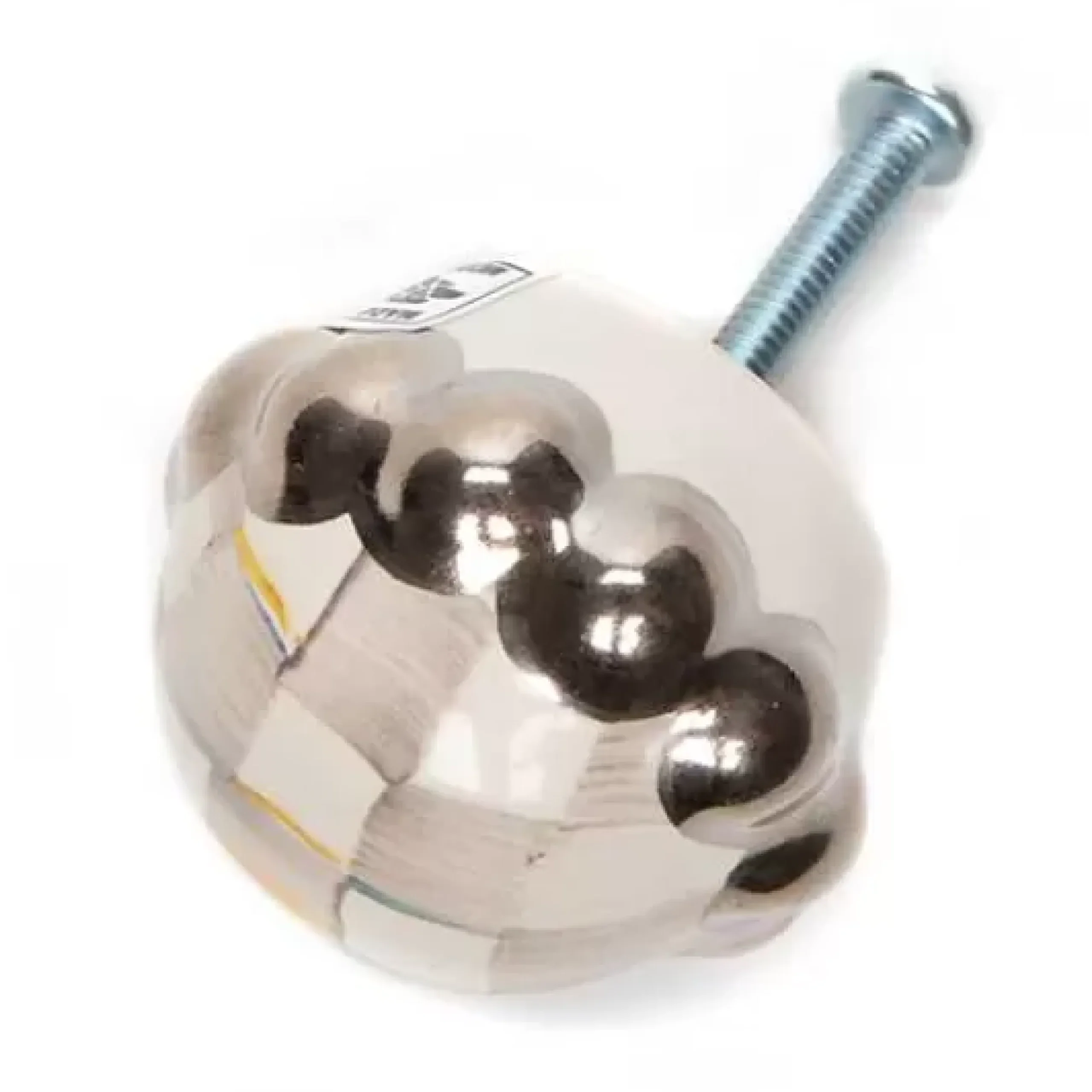 MacKenzie-Childs Sterling Check Petit Four Round Knob< Finishing Touches|Room Accents