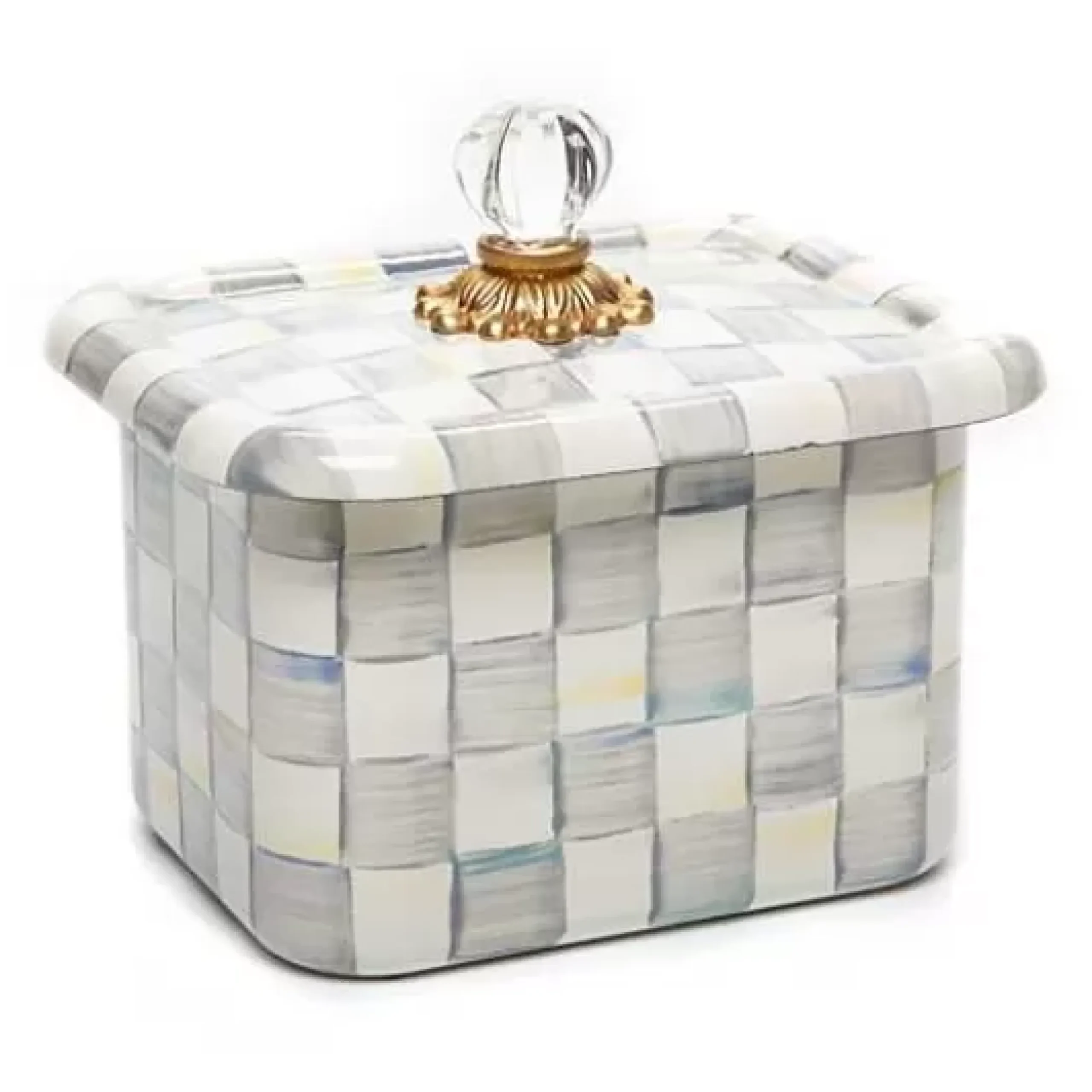 MacKenzie-Childs Sterling Check Recipe Box< Kitchen Storage & Organization