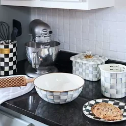 MacKenzie-Childs Sterling Check Recipe Box< Kitchen Storage & Organization