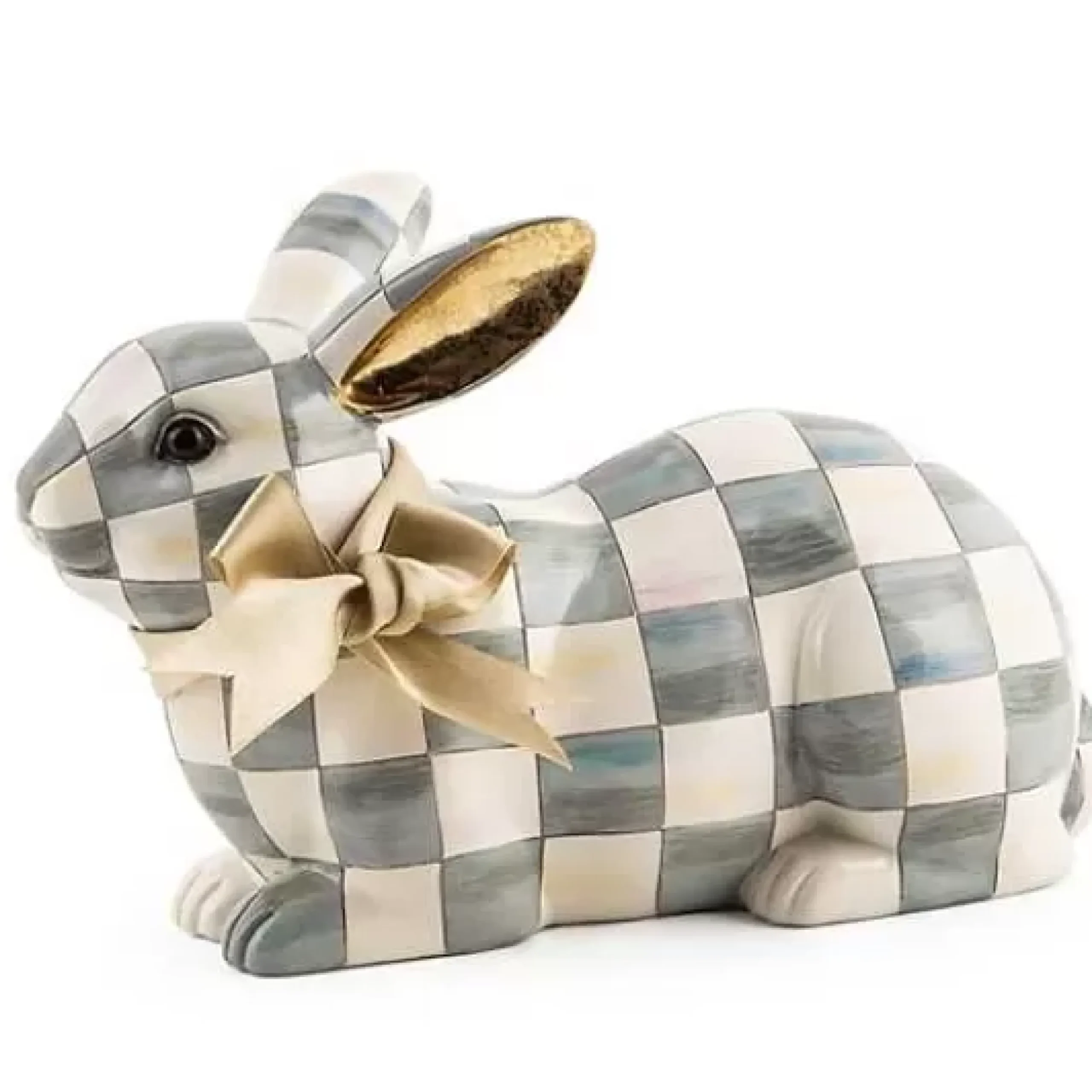 MacKenzie-Childs Sterling Check Resting Bunny< Easter|Spring