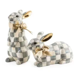 MacKenzie-Childs Sterling Check Resting Bunny< Easter|Spring
