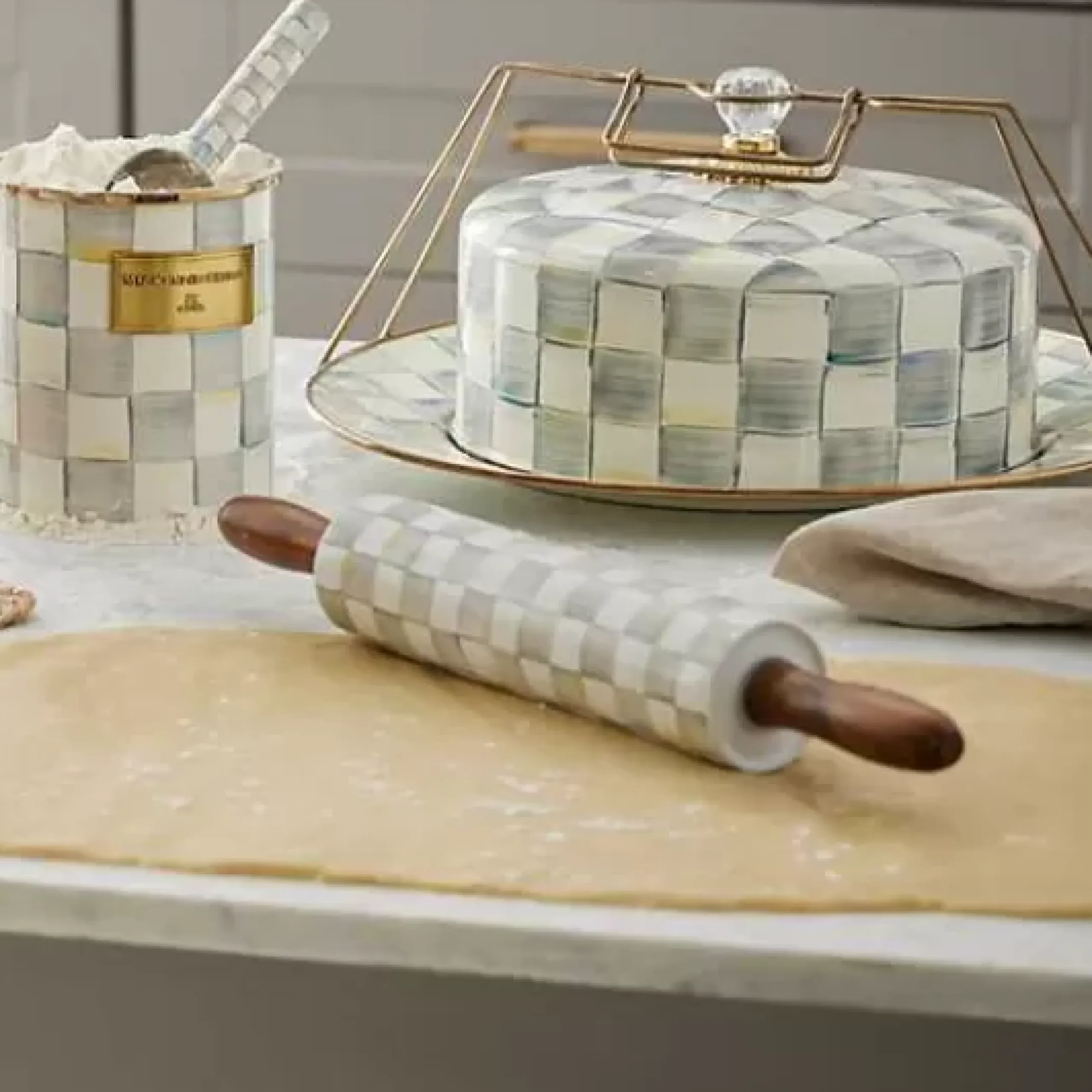 MacKenzie-Childs Sterling Check Rolling Pin< Kitchen Utensils & Tools