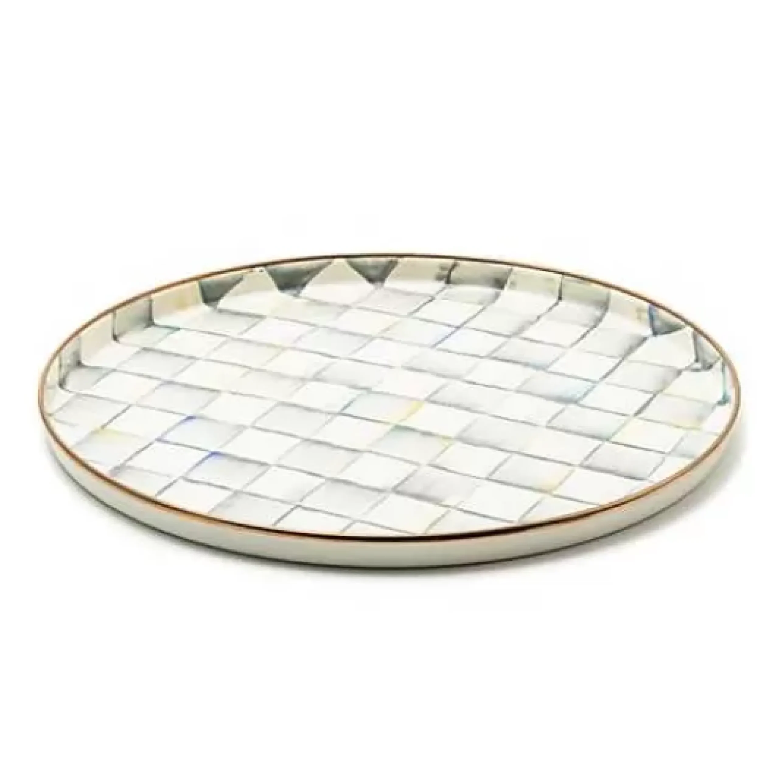 MacKenzie-Childs Sterling Check Round Tray< The Coffee Shop|Bar Entertaining