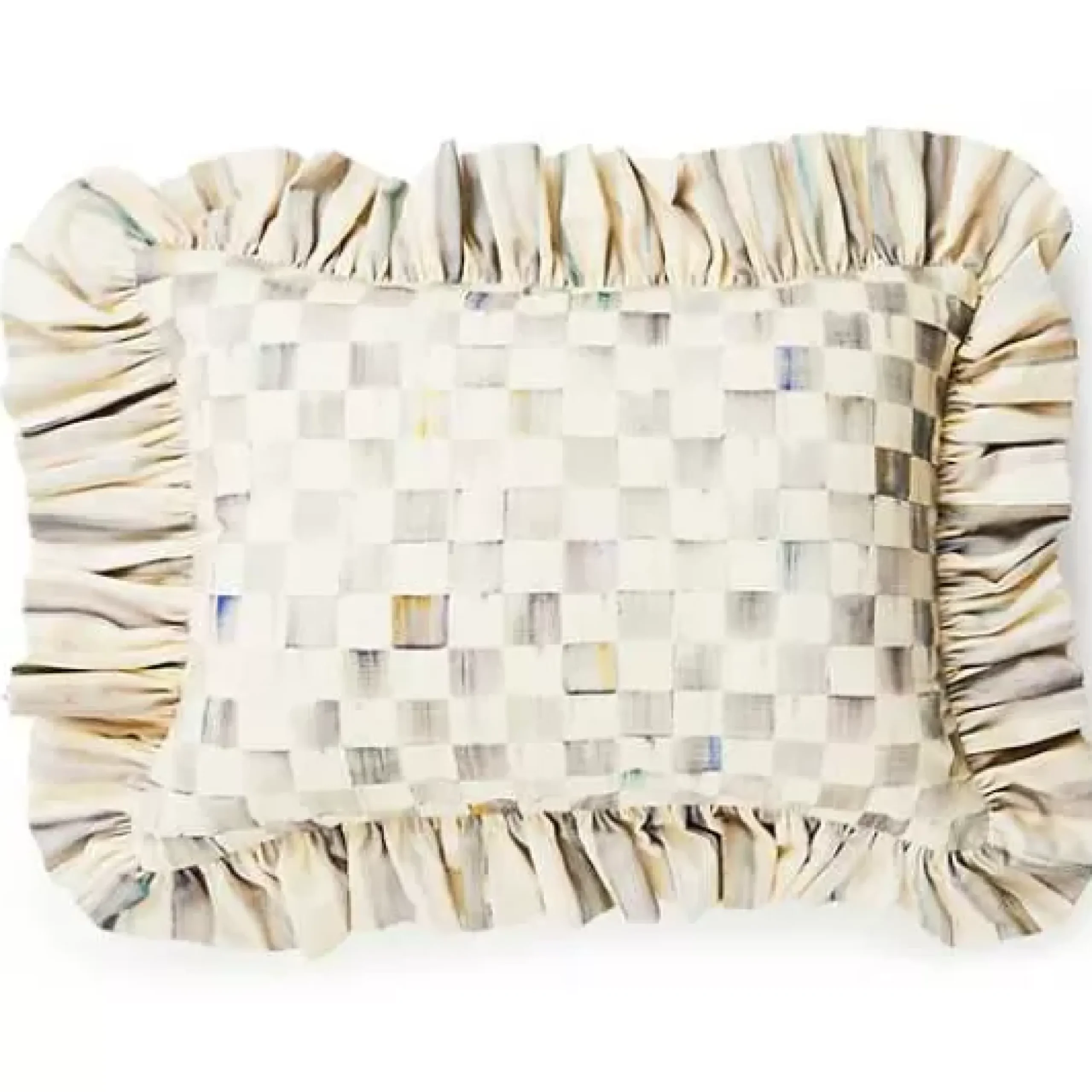 MacKenzie-Childs Sterling Check Ruffle Lumbar Pillow< Pillows, Throws, & Cushions