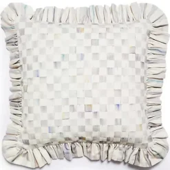 MacKenzie-Childs Sterling Check Ruffle Throw Pillow< Pillows, Throws, & Cushions