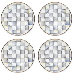 MacKenzie-Childs Sterling Check Salad Plates, Set of 4< Kitchen & Dining Sets|Fall Entertaining