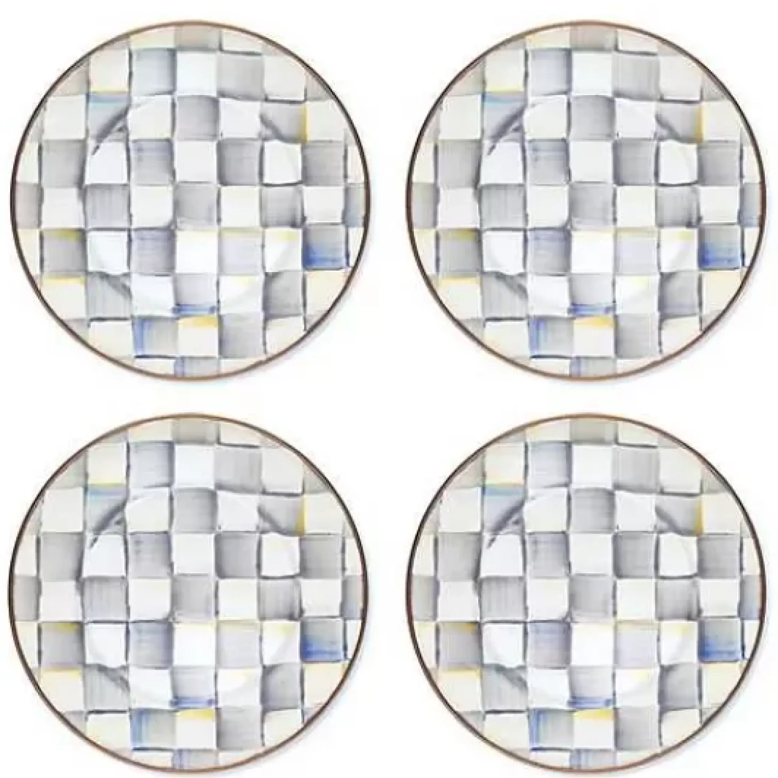 MacKenzie-Childs Sterling Check Salad Plates, Set of 4< Kitchen & Dining Sets|Fall Entertaining