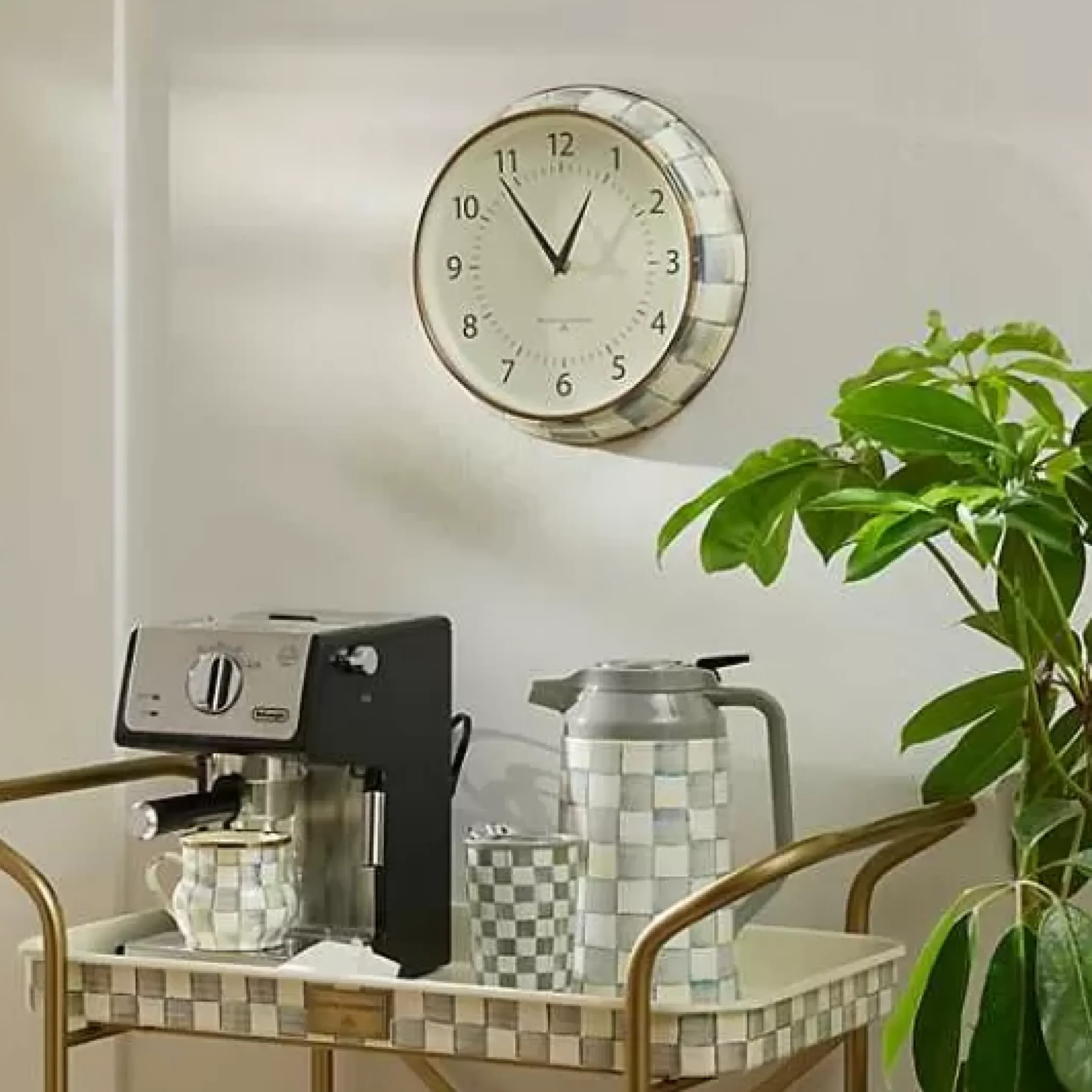 MacKenzie-Childs Sterling Check School Wall Clock< Room Accents