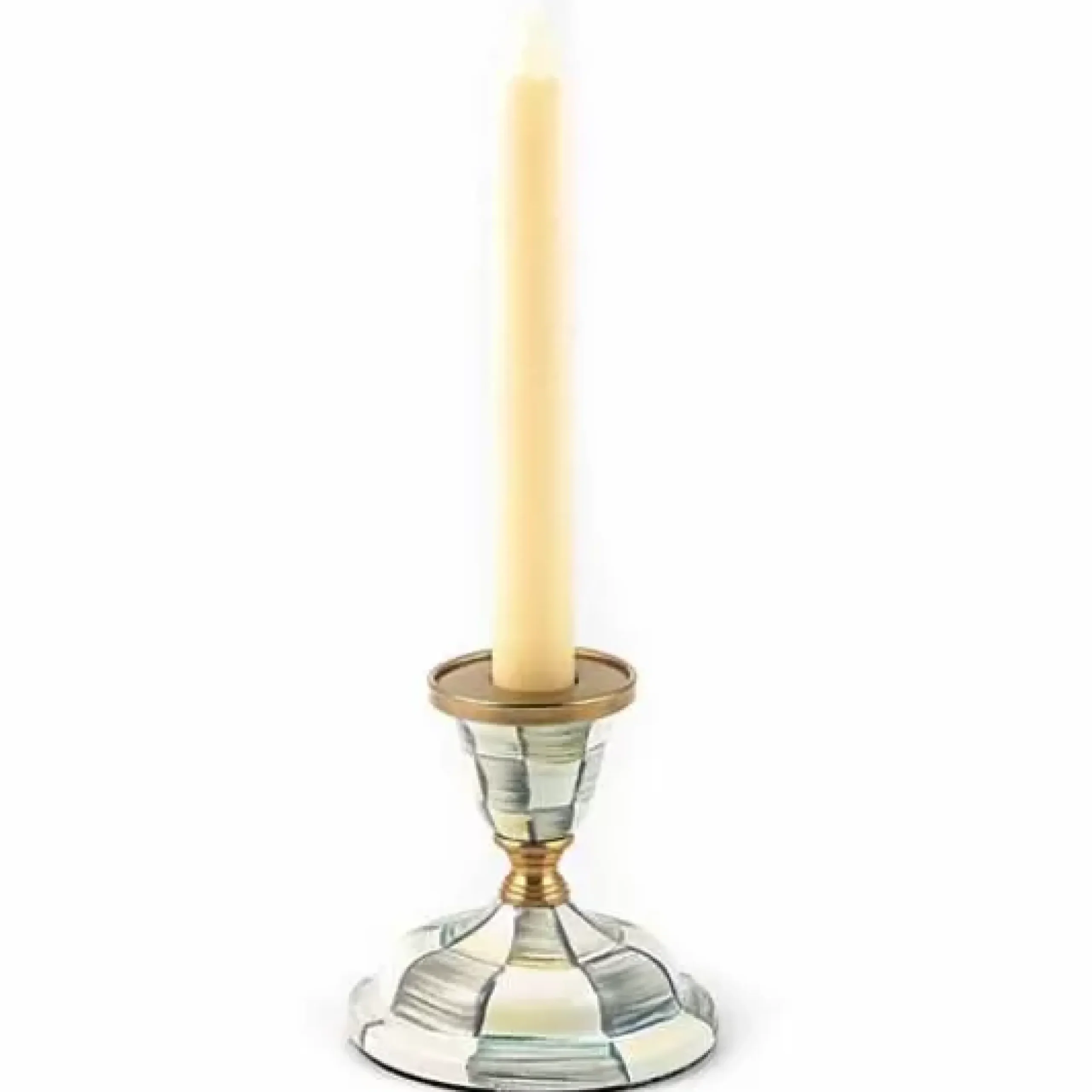 MacKenzie-Childs Sterling Check Short Candlestick< Candles & Fragrances