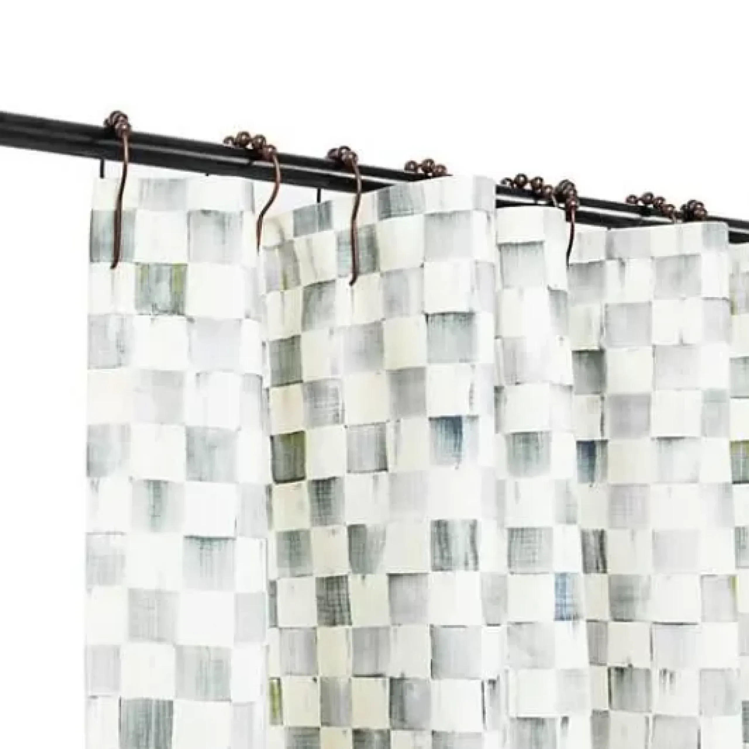 MacKenzie-Childs Sterling Check Shower Curtain< Bath & Bath Accessories