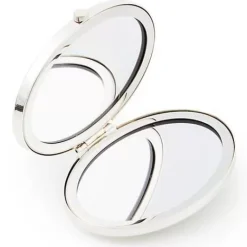 MacKenzie-Childs Sterling Check Silver Plated Compact Mirror< Accessories