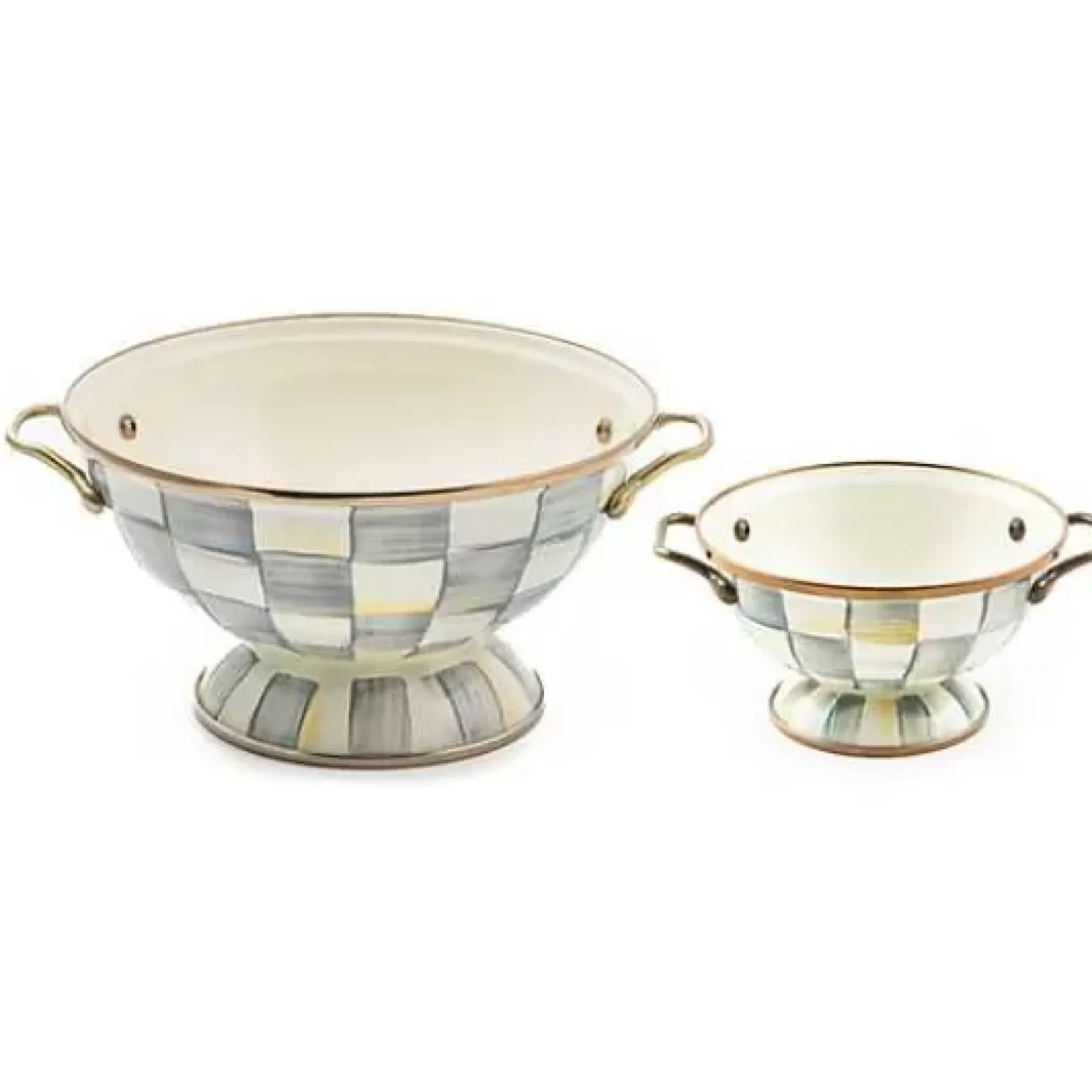 MacKenzie-Childs Sterling Check Simply Almost Everything Bowls, Set of 2< Kitchen & Dining Sets|Serveware