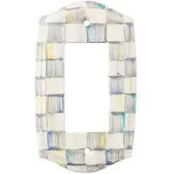 MacKenzie-Childs Sterling Check Single Rocker Switch Plate< Finishing Touches|Room Accents