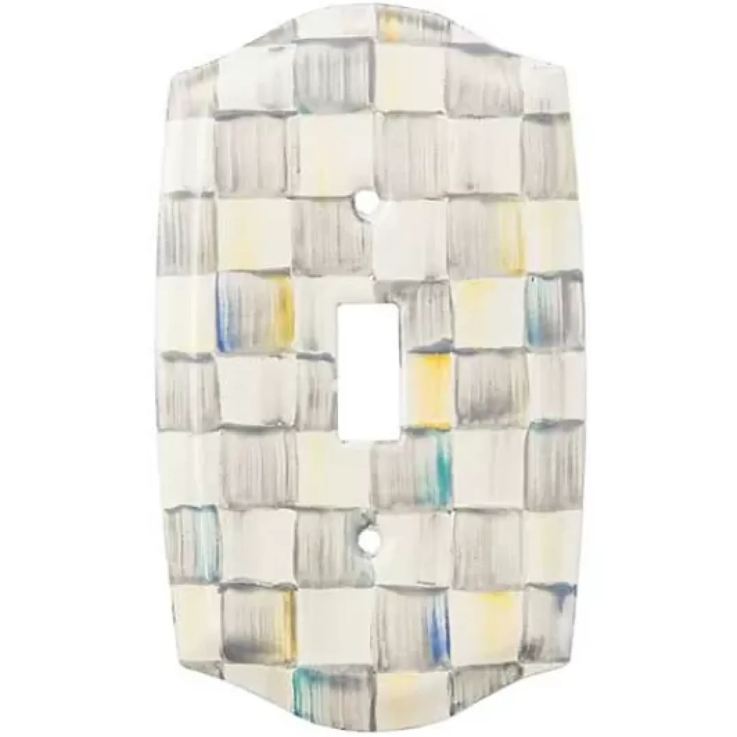 MacKenzie-Childs Sterling Check Single Toggle Switch Plate< Finishing Touches|Room Accents