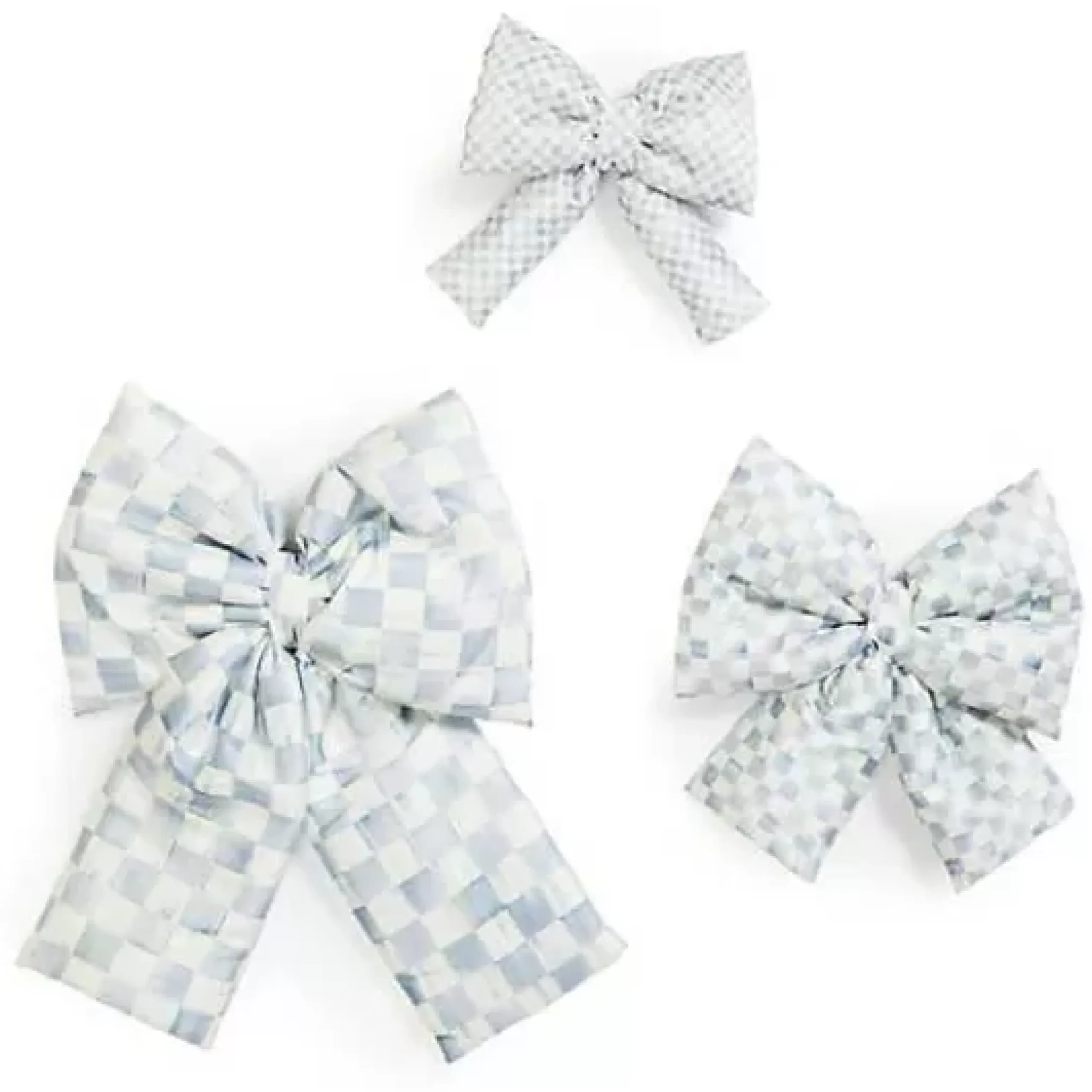 MacKenzie-Childs Sterling Check Small Bow< Finishing Touches|Room Accents