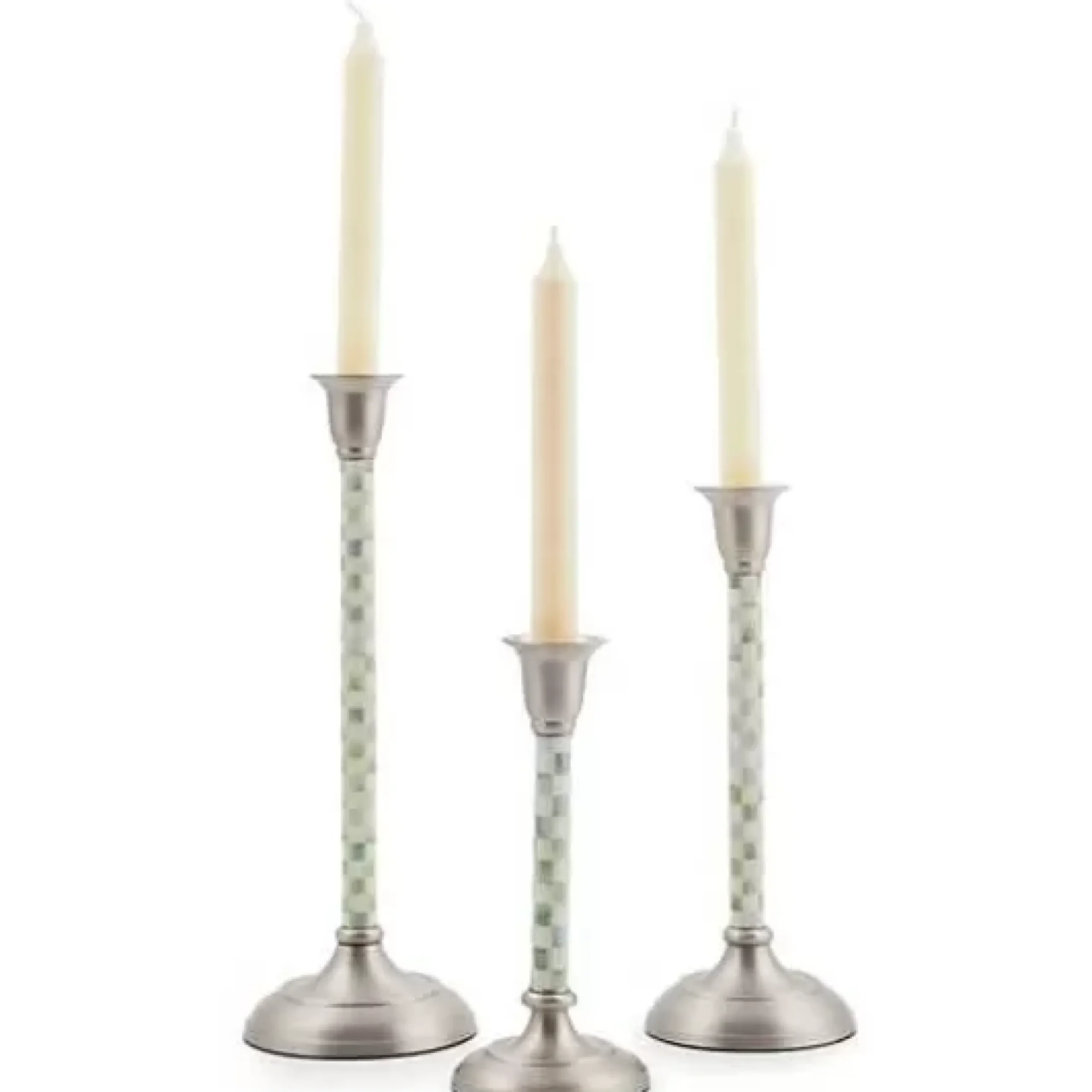 MacKenzie-Childs Sterling Check Small Candlestick< Candles & Fragrances|Table Accessories