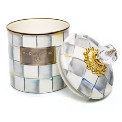 MacKenzie-Childs Sterling Check Small Canister< Room Accents|Kitchen Storage & Organization