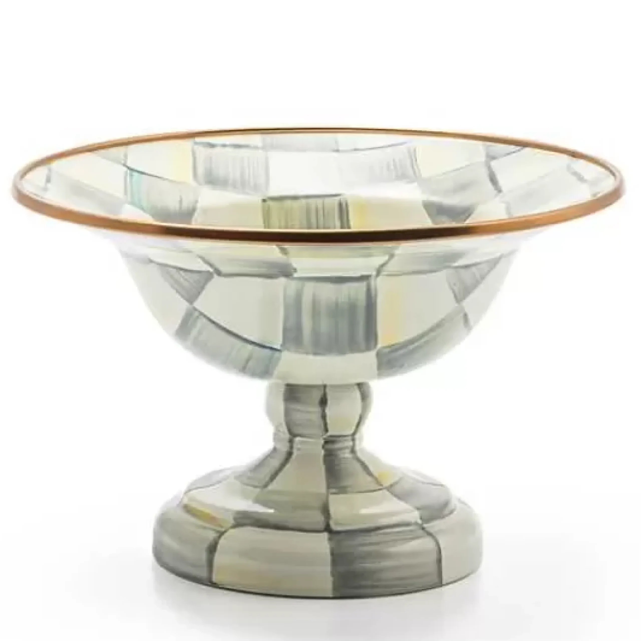 MacKenzie-Childs Sterling Check Small Compote< Serveware