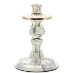 MacKenzie-Childs Sterling Check Small Enamel Candlestick< Candles & Fragrances