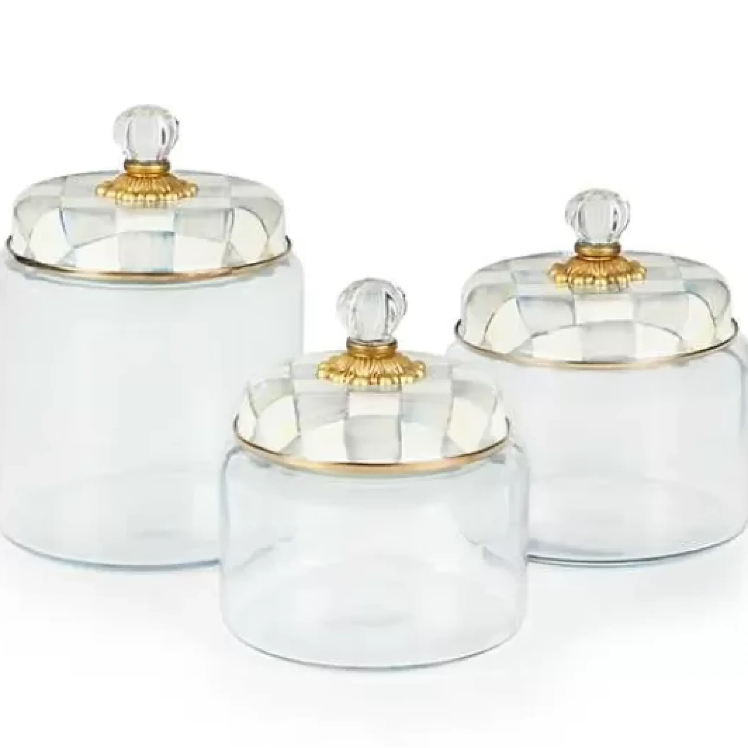 MacKenzie-Childs Sterling Check Small Kitchen Canister< Kitchen Storage & Organization